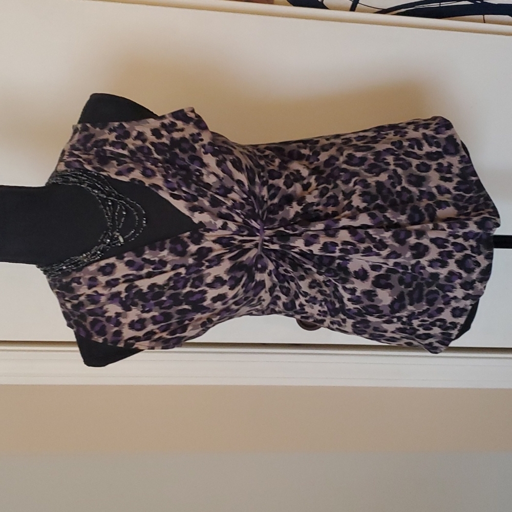 Small purple leopard summer top